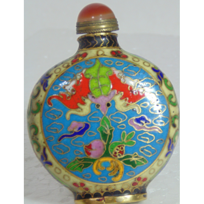 福祿壽乾隆年製銅胎掐金絲琺瑯鼻煙壺|中華古董文物博物館