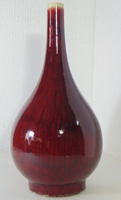 清康熙年製牛毫郎窯紅瓷瓶
