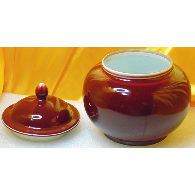 清時代 康熙年製 豆紅釉苹果尊・時代物・古陶磁・古賞物・旧家買出品 清時代 康熙年製 豆紅釉苹果尊・時代物・古陶磁・古賞物・