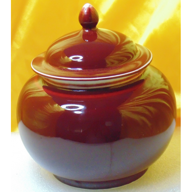 康熙官窯郎窯紅釉有蓋蘋果形瓷罐|中華古董文物博物館│CHINESE